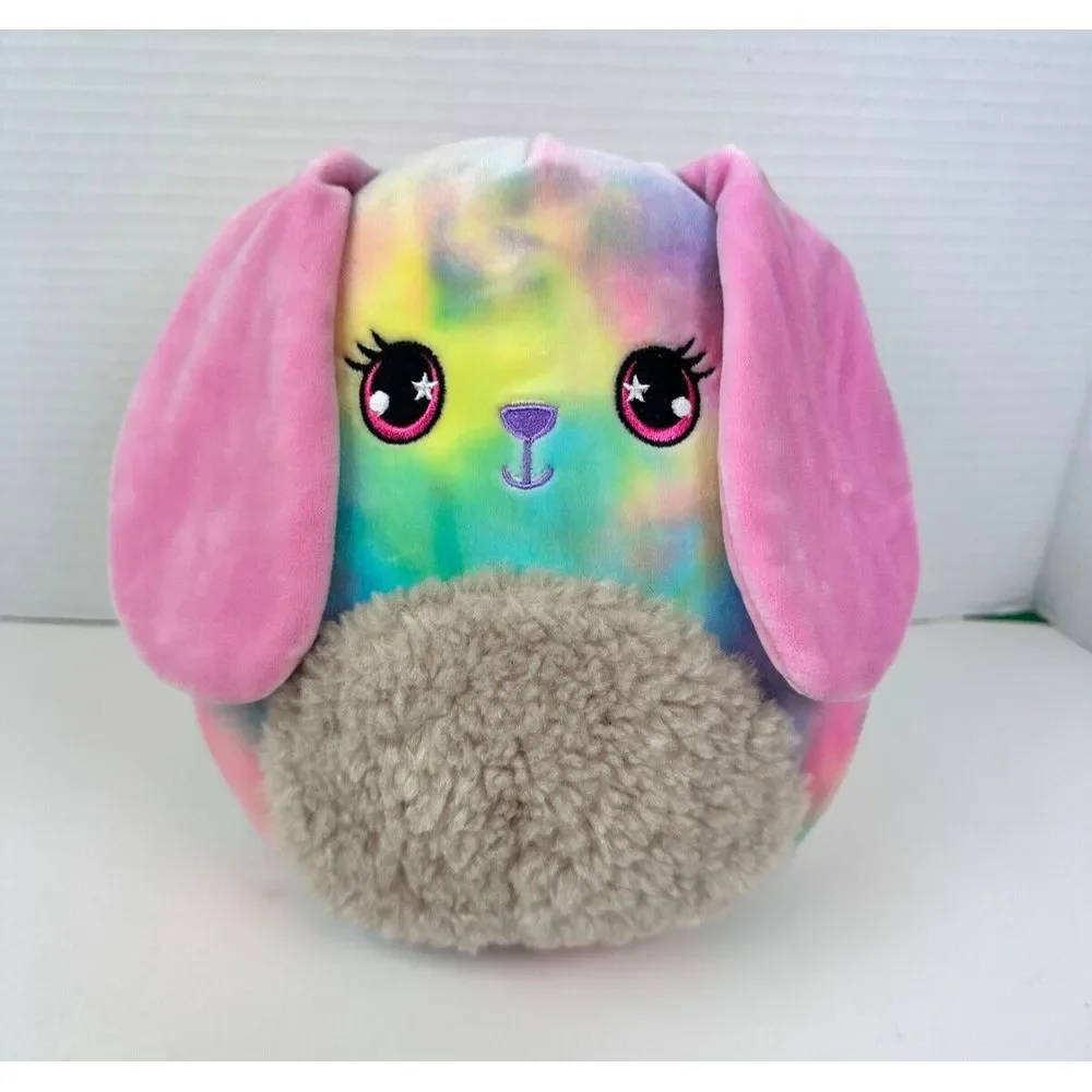 Squishmallow Mystery Squad Candy Easter Bunny Rainbow Tie-dye Plush Kelly Toy 8